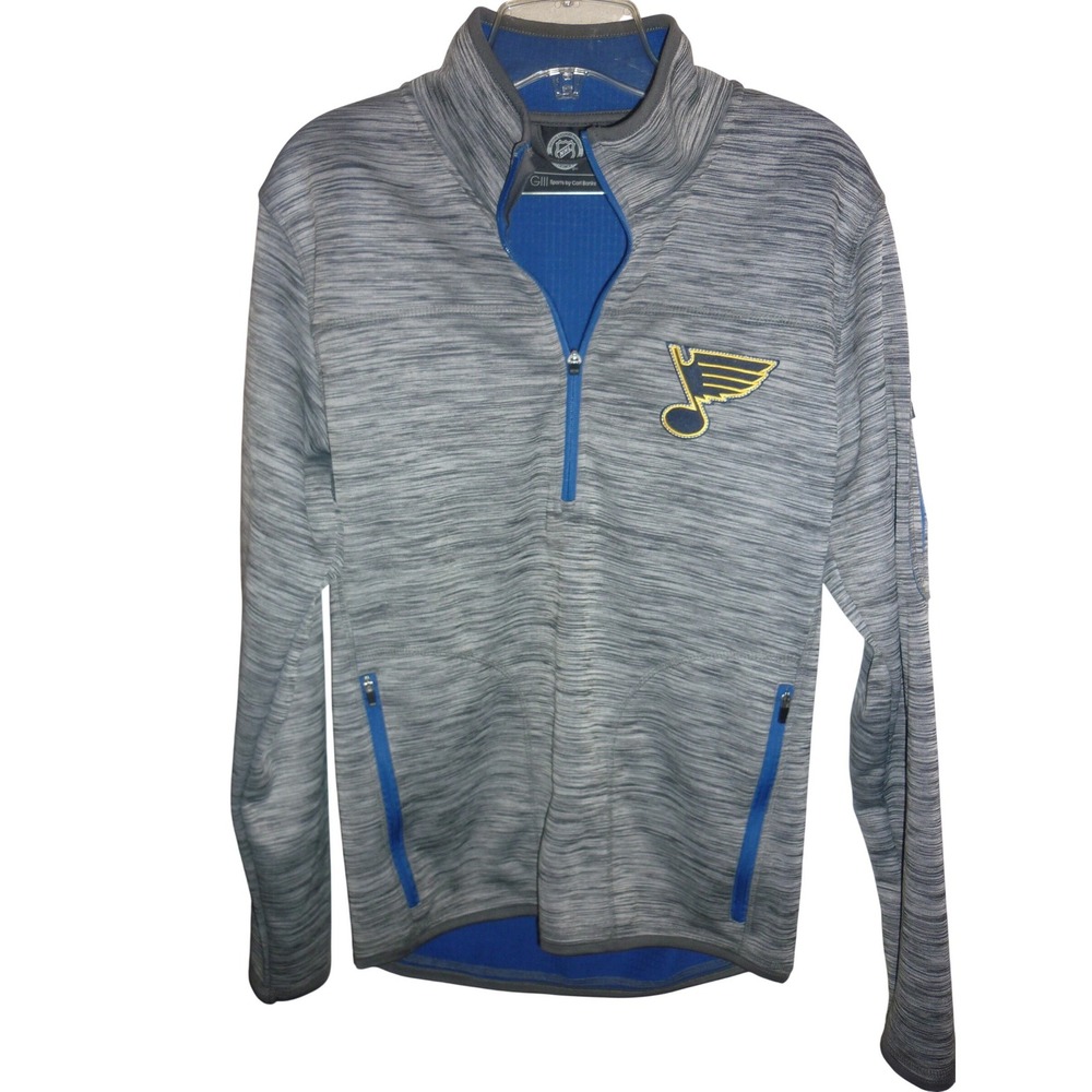 St Louis Blues NHL Quarter Zip Pullover Jacket G-III Carl‎ Banks sz Small Hockey
